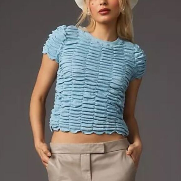 By Anthropologie Ruched Baby Tee - Picture 6 of 6